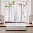 thumbnail image 2 of Ambesonne Watercolor Kitchen Curtains, Apple Tree in Spring, 55"x39", Pale Pink Green, 2 of 3