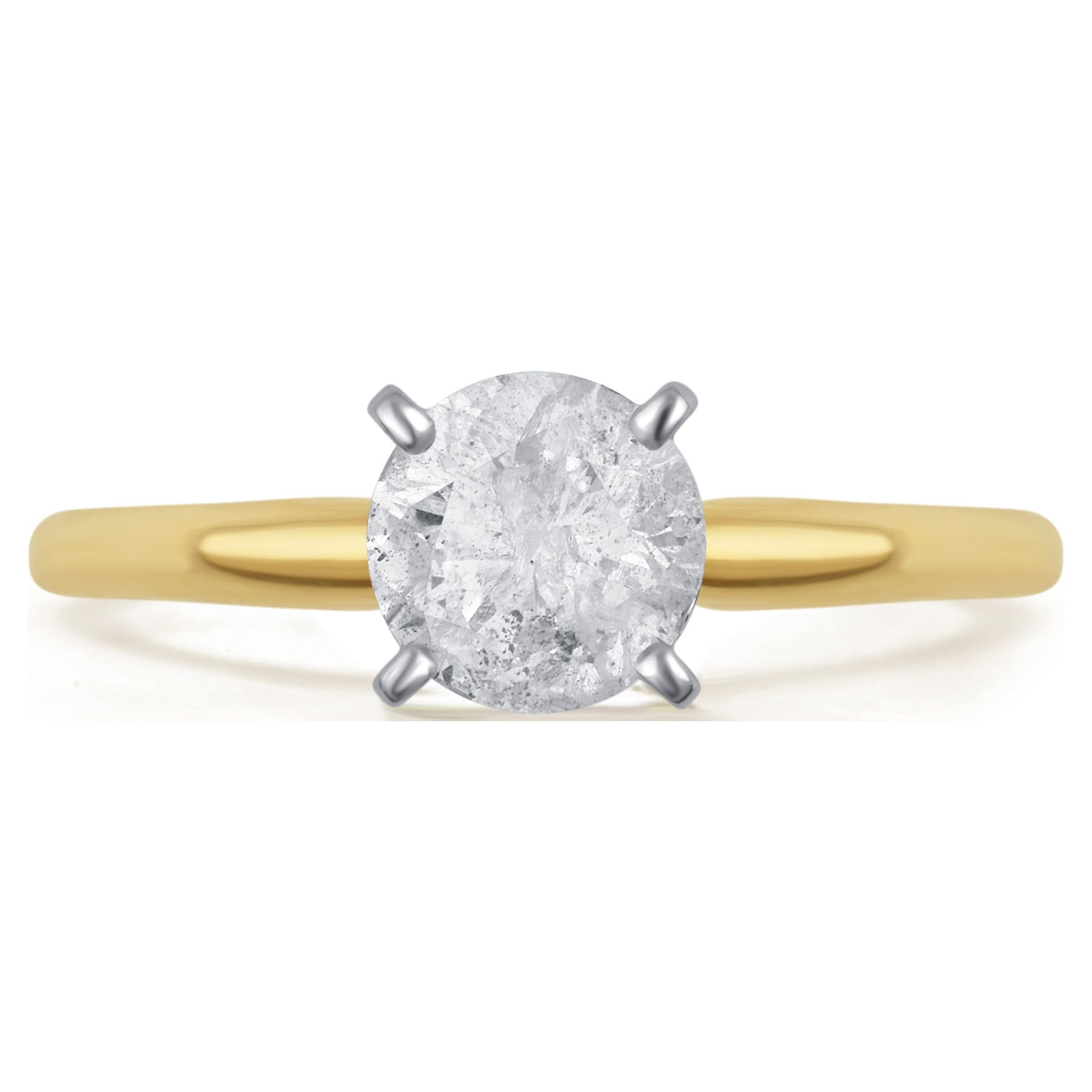 Arista 0.50 Carat T.W. Round White Diamond Solitaire Ring in 14K Yellow Gold (H-I, I1-I2)