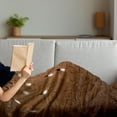 thumbnail image 3 of Brick Wall Soft Flannel Fleece Blanket, Performance Center Interior with a Brown Brick Wall Entertainment, Cozy Plush for Indoor and Outdoor Use, 60" x 80", Brown Black Pale Yellow, by Ambesonne, 3 of 5