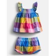 Baby Girls Printed Tank Top and Matching Shorts Set, 2-Piece, Sizes 0/3M-24M