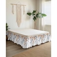 thumbnail image 2 of Fall Leaf Bed Skirt King Size 18&nbsp;Inch Drop, Watercolor Berry Eucalyptus Leaves Plant Wrap Around Dust Ruffle Bedskirts, Wrinkle & Fade Resistant Easy Fit Bedskirt with Adjustable Elastic, 2 of 8