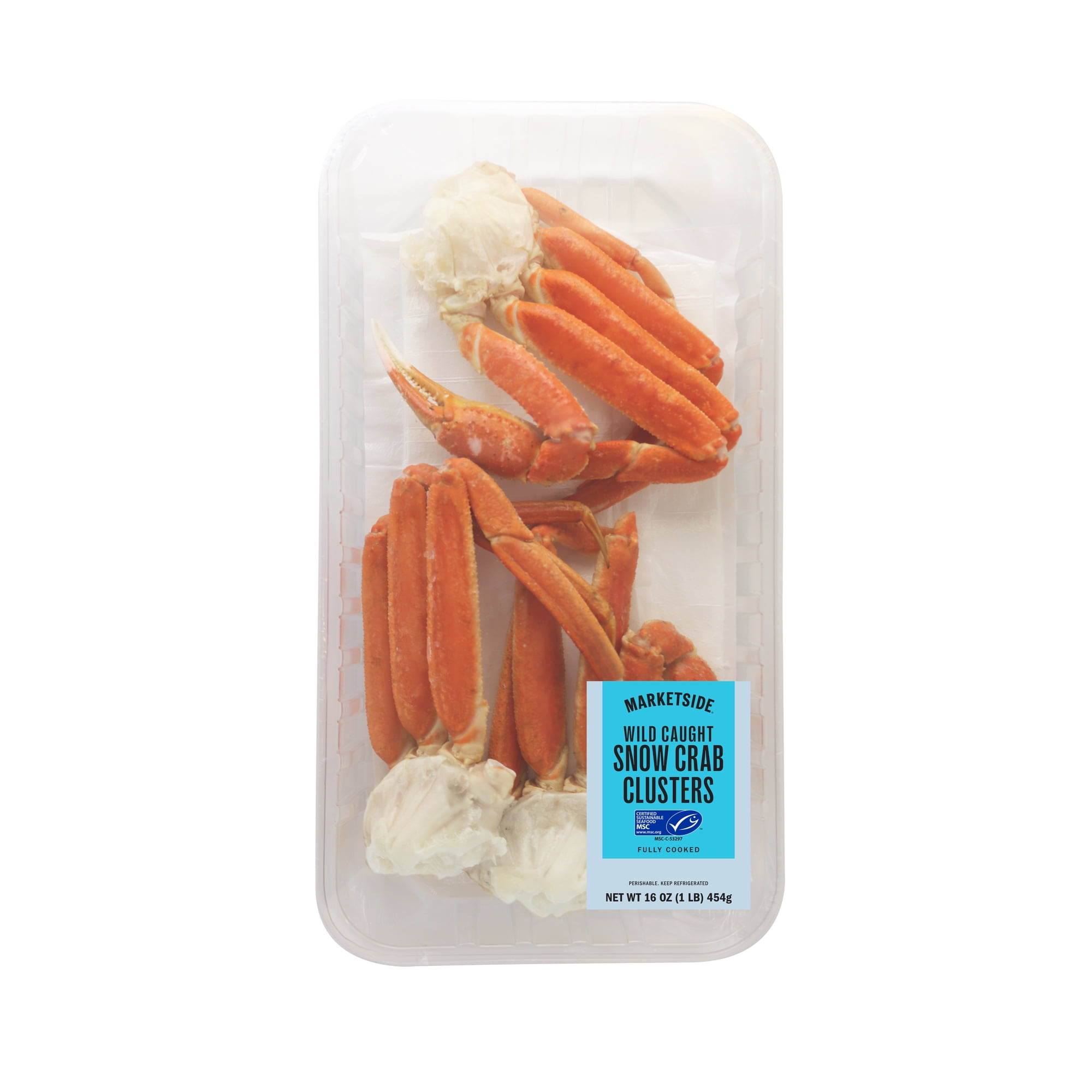 Fresh Snow Crab Seafood Clusters Tray (1lb, 3 Count, 20g Protein per Serving, Shellfish)