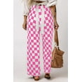 thumbnail image 4 of Black 2-Tone Checked Print High Waist Wide Leg Pants, 4 of 5