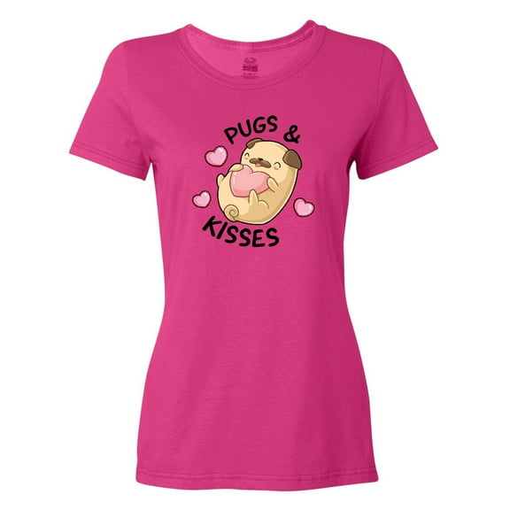 Inktastic Valentines Day Pugs & Kisses with Hearts Women's T-Shirt