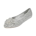 thumbnail image 2 of Stunner Women's Beach Jelly Shoes Flower Slip On Crystal Summer Soft Hollow Ballet Flats, 2 of 5