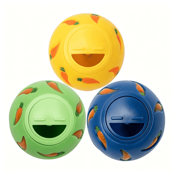 BESTSKY Treat Ball,Snack Ball for Guinea Pigs,Rabbits,Hedgehogs and Other Small Pets (Small,Yellow,Blue&Green),Interactive Guinea Pig Toys