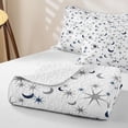thumbnail image 4 of Homewish Stars Moon Bed Spread Queen, Cartoon Queen Coverlet Set for Kids, 3pcs 1 Quilt and 2 Pillowcases, 4 of 7