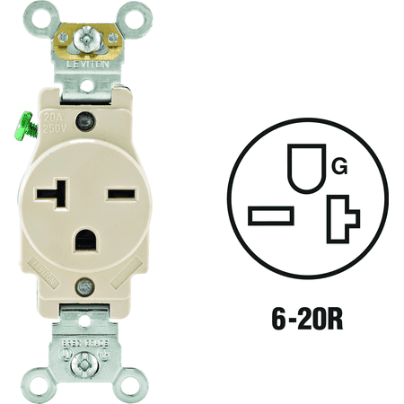 Leviton Duplex Receptacle — UL Listed for US Residential Electrical Code Compliance, Drop-in NEC-Standard Wiring