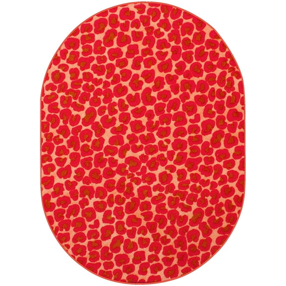 Animal Collection Custom Size Animal Print Area Rug for Living Room, Dining Room, Kitchen, Bedroom, Kids, Cheetah Big Cat - 6' x 8' Oval