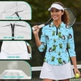 thumbnail image 5 of Garronmavis Pickles Women's Golf Shirt and Sun Visor Hat Set Lightweight 3/4 Sleeve Golf Shirts Fit Plain Sports Sun Visor Hat for Camping Fishing Music Festival Machine Washable, 5 of 7