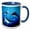 Blue/White, variant on 3drose, Dolphin Trio Swimming, 11oz Two-tone Black Mug