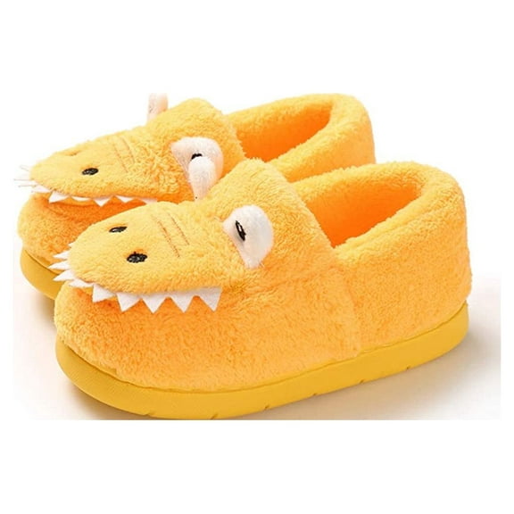 MUCHENGGIFT Baby Toddler Boys Girls House Slipper Non Skid Fuzzy Cartoon Dinosaur Kids Indoor Bedroom Shoes