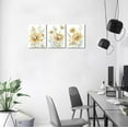 thumbnail image 4 of Flowers Canvas Wall Art Sunflower Canvas Pictures Abstract Watercolor Landscape Painting Rustic Yellow Botanical Artwork Prints for Living Room Bedroom Home Office Decor Framed 12" x 16"x 3 Pieces, 4 of 6
