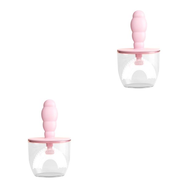 Soidarity Cepillo de para bebés con cubierta a prueba de polvo Cepillo en forma de U para para bebés Rosa grande rosa grande 2piezas