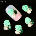 thumbnail image 3 of Opolski Pack Of 10 3D Rose Flower Nail Art Stickers Tips Studs Rhinestone Nail Decor Jewelry, 3 of 4
