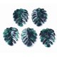thumbnail image 1 of 5 colgantes de hojas de monstera de acetato de celulosa (resina), dijes de hojas tropicales, colgantes de hojas de monstera color cian oscuro, 1 of 2
