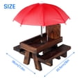 thumbnail image 3 of Muyoka Kyoffiie Comedero para animales al aire libre Mesa de picnic de ardilla de madera con dos bancos gruesos Estación de alimentación de ardilla de madera sin rebabas Comedero de mesa de ardilla co Muyoka Hogar, 3 of 7