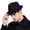 Black#60, variant on Men's Solid Felt Fedora Trilby Hat with Band, Smooth Structured Brim Winter Dress Cap for Suits Coats Casual Events