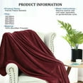 thumbnail image 2 of PiccoCasa All Season Lightweight Plush Fleece Blanket Soft Warm Flannel Bed Blanket Queen Burgundy, 2 of 8