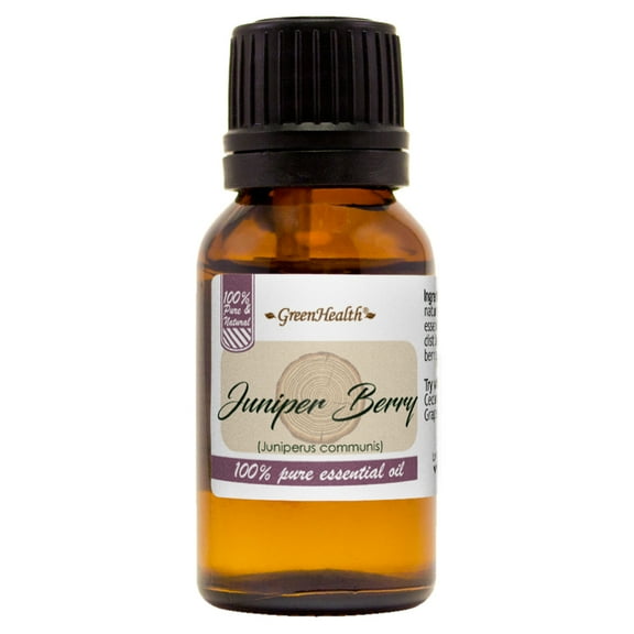 Juniper Berry Essential Oil - 15 ml - Amber Glass Bottle w/ Euro Dropper - GreenHealth