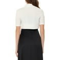 thumbnail image 3 of INSPIRE CHIC Women's Shrugs Open Front Bolero Ruched Short Sleeves Cropped Cardigan S White, 3 of 7