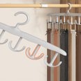 thumbnail image 2 of CHOK 1pc Gray Belt Organizer Hanger  With Rotatable Tie Rack & Multiple Functions For Hat  Underwear  Vest  Shirt Storage, 2 of 7