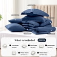 thumbnail image 6 of WISHEAD Queen Bed in a Bag Comforter Set with 7 Pieces - Blue All Season Bedding Sets with Comforter, Pillow Shams, Flat Sheet, Fitted Sheet and Pillowcases, 6 of 8