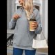 thumbnail image 4 of Sudadera con Capucha para Mujer, Informal, de Larga, con Cordón Ajustable, Estilo Waffle, Holgada, con Bolsillo Gris L, 4 of 10