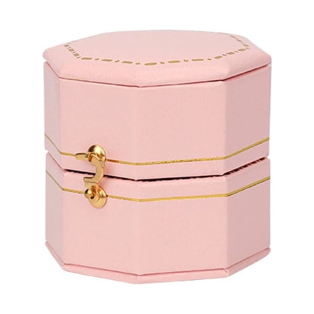 Minnieouse Caja Anillo Geométrico Cajas creativas Joyas de cuero Estuche creativo Organizar Titular Bandeja Accesorios Boda Mujeres Ropa, zapatos y accesorios Miscelánea Rosado