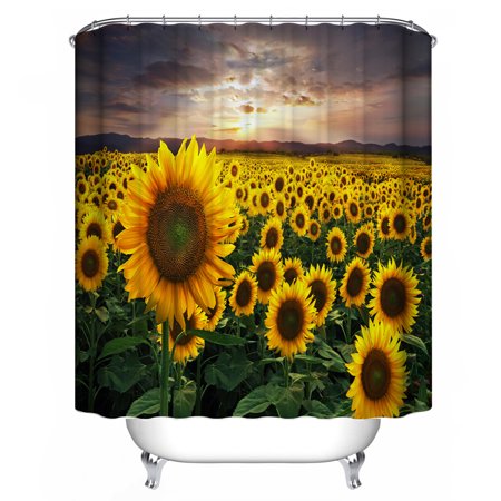 71''x71'' Waterproof Sunflower Shower Curtain Polyester Bathroom