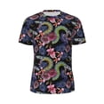 thumbnail image 6 of Rocae Snake And Flower for Men's Mesh Quick-Dry Short Sleeve Workout T-Shirt,Mens Crew Neck Tee Lightweight Soft Classic T Shirts 6X-Large, 6 of 9
