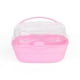 thumbnail image 1 of Greeniant Reemplazo de jaula portátil para ratón, reutilizable, lavable, Color sólido, tapa transparente, viaje, mascota, porta ratones, Aseo de mascotas Rosa, 1 of 6