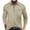 Khaki, variant on CharmCyan Men's Long Sleeve Polo Shirt with Contrast Collar and Pocket, Classic Casual Button Down Tops for Daily Wear, Comfortable Stretch Fabric Army Green L