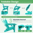 thumbnail image 2 of SERWALL Adjustable Folding Adirondack Chair with Footrest & Dual Cup Holders Set of 4, HDPE Foldable Multifunctional Adirondack Chair with Ottoman for Patio, Outdoor, Garden, Aruba, 2 of 7