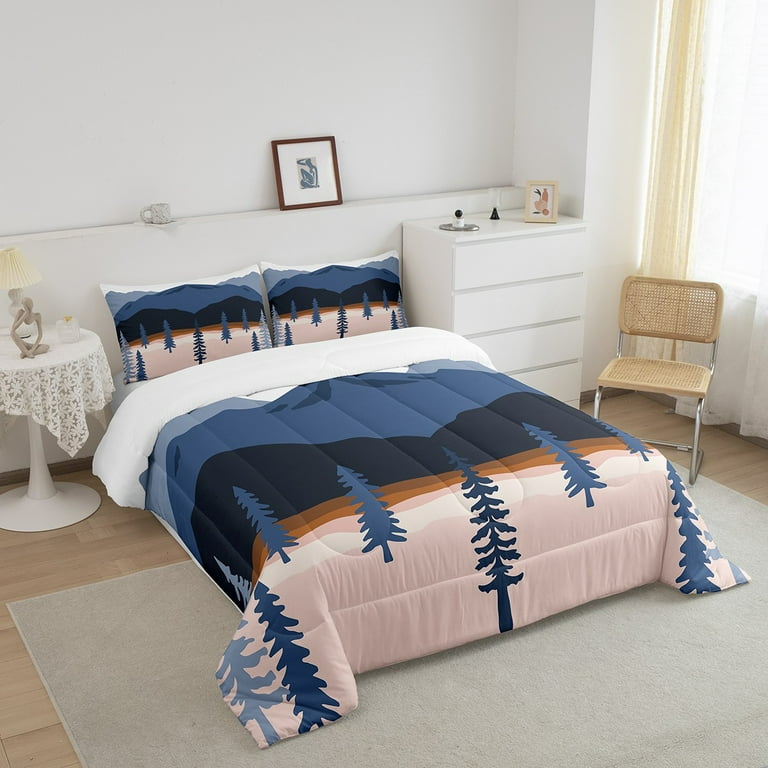 Modern Landscapes Comforter Set for Kids Teens Youth Adult Blue