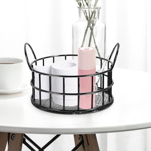 Masteelf 2Pcs Metal Storage Basket Small Desk Basket Decorative Sundries Container Tabletop Organizer Storage Basket