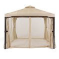 thumbnail image 6 of 10' x 10' Skyline Gazebo, Stainless Steel Double Roof Gazebo, Permanent Outdoor Metal Pavilion with Curtain and Netting for Patio, Lawn and Garden, 6 of 9