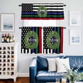 thumbnail image 2 of Independence Day Kitchen Curtains Valances and Tiers Set of 3 US Flag Day Patriotic Weclome Wreath Red Black Stripes Tier Curtains and Valance with Rod Pocket for Small Windows, 27.5"x36", 2 of 9