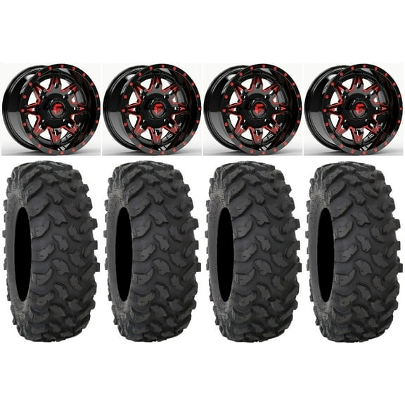 Fuel Lethal Red 14" Wheels 30" XTR370 Tires Polaris RZR XP 1000 / PRO XP / Ranger XP 900/1000