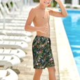 thumbnail image 6 of Rocae Flamingos And Palm Leaves for Teen Beach Trunks Boys Swim Trunks with Compression Liner Quick Dry Board Shorts, 6 of 9