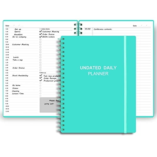 Planificador sin fecha Tiankool Cuaderno organizador diario A4 8.5x11 pulgadas