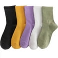 thumbnail image 5 of Chaussettes pour Femmes 100 Coton Tendance Mode Couleur Unie Chaussettes pour Femmes Pur Coton Chaussettes pour Femmes Chaussettes pour Filles Heureuses Chaussettes Courtes à la Cheville, 5 of 5