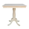 thumbnail image 4 of 36" x 36"  Natural Solid Wood Square Top Pedestal Table - 35.1" Height, 4 of 6