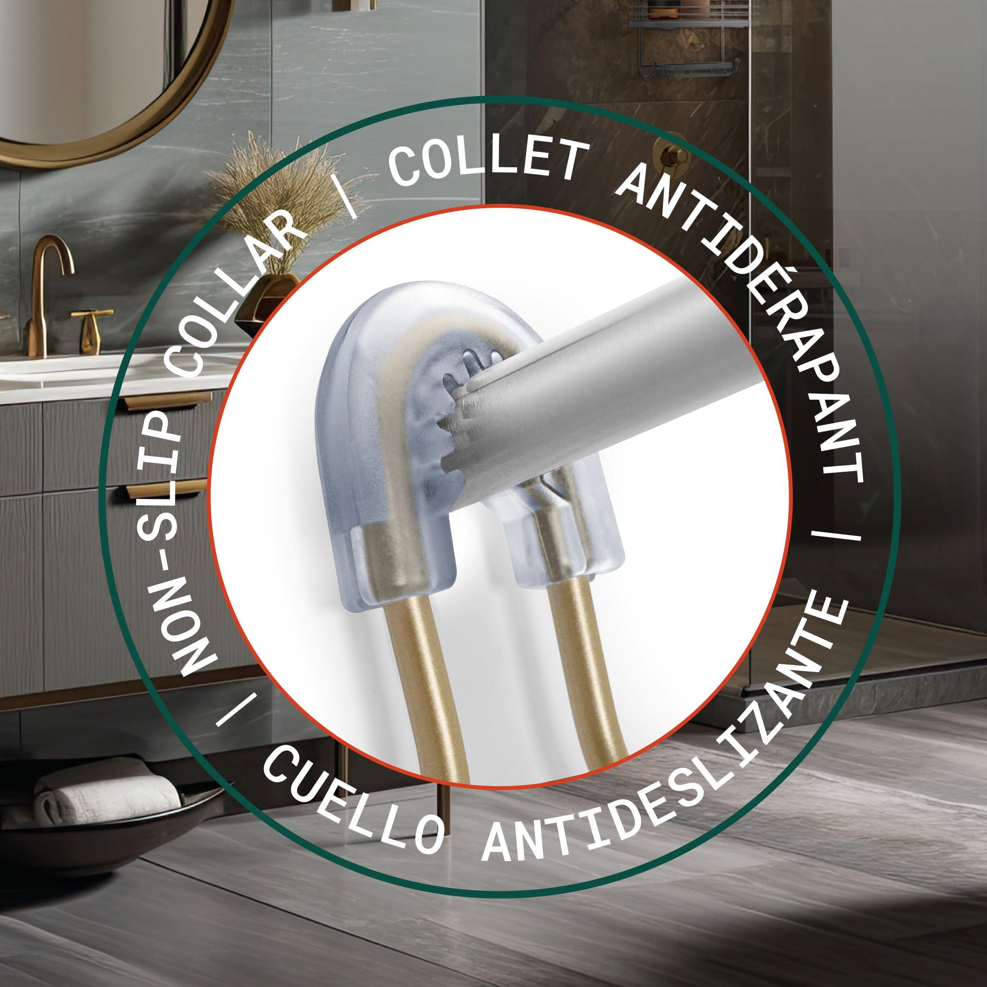Acento 3-Tier Hanging Shower Caddy with Suction Cups, Rust-Resistant Bathroom Organizer, Matte White