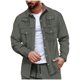 thumbnail image 2 of pstuiky Camisas casuales de manga larga para hombre, Chaqueta tipo cárdigan de manga larga con solapa y botones, color liso, para hombre, con múltiples bolsillos tops de invierno para hombre m, 2 of 6