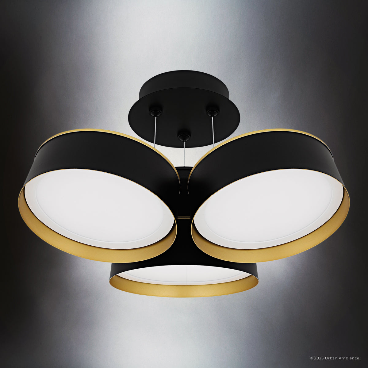 Luxury Modern Ceiling Light, Matte Black, UQL6030
