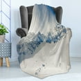 thumbnail image 4 of Winter Soft Flannel Fleece Blanket, Fantasy Lands on Top of the World with Snowy Cliffs and Stones Alps Tranquil Empty, Cozy Plush for Indoor and Outdoor Use, 50" x 70", White Blue, by Ambesonne, 4 of 5