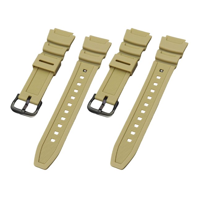 Rubber Wrist Stainless Steel Buckle 1.8cm Width Wrist Watchstrap Watch Yellow Black