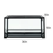 REPTI ZOO Glass Reptile Terrarium 50 Gallon, Front Opening Reptile Habitat Tank 36 x 18x 18 for Reptile , Double Doors with Background and Screen Ventilation(Knock-Down)