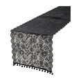 thumbnail image 2 of Black Floral Lace Table Runner - Semi Sheer Polyester Tassel Tablecloth with 3D Rose Openwork, Vintage French Dining Table Decor for Wedding Party Dresser Console Cabinet, Elegant Home Furnishing, 2 of 7